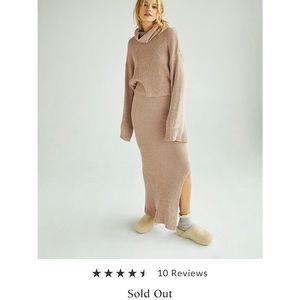 Free people, sweater set, tan, large